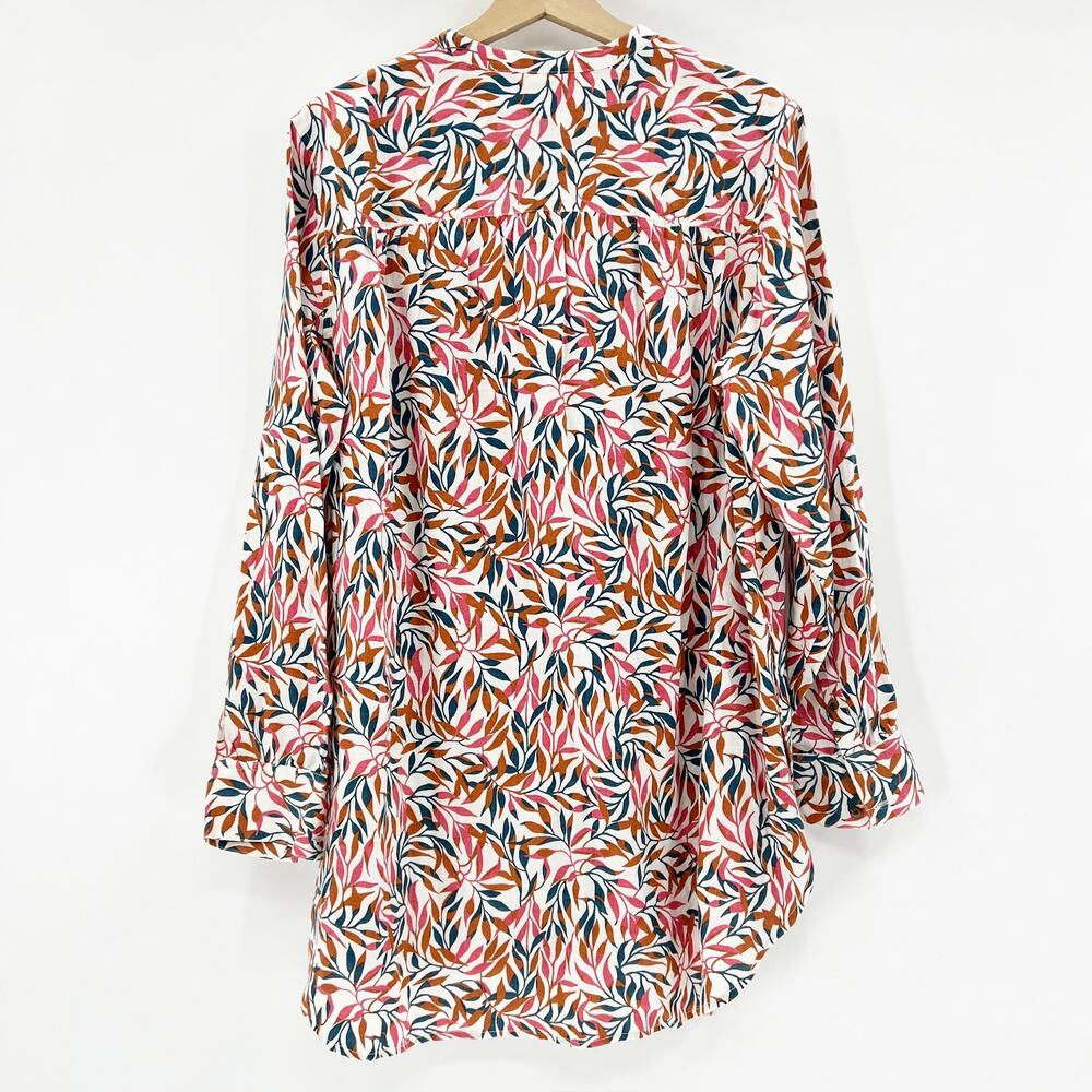 Lands End Linen A-Line Long Sleeve Tunic Top‎ Floral - Picture 7 of 7